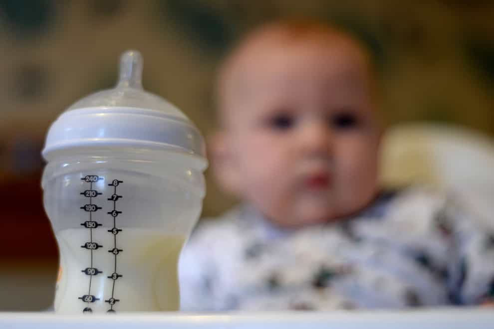 Increasing numbers of vulnerable families will be forced to resort to unsafe feeding practices due to the soaring cost of infant formula, charities have warned (Andrew Matthews/PA)