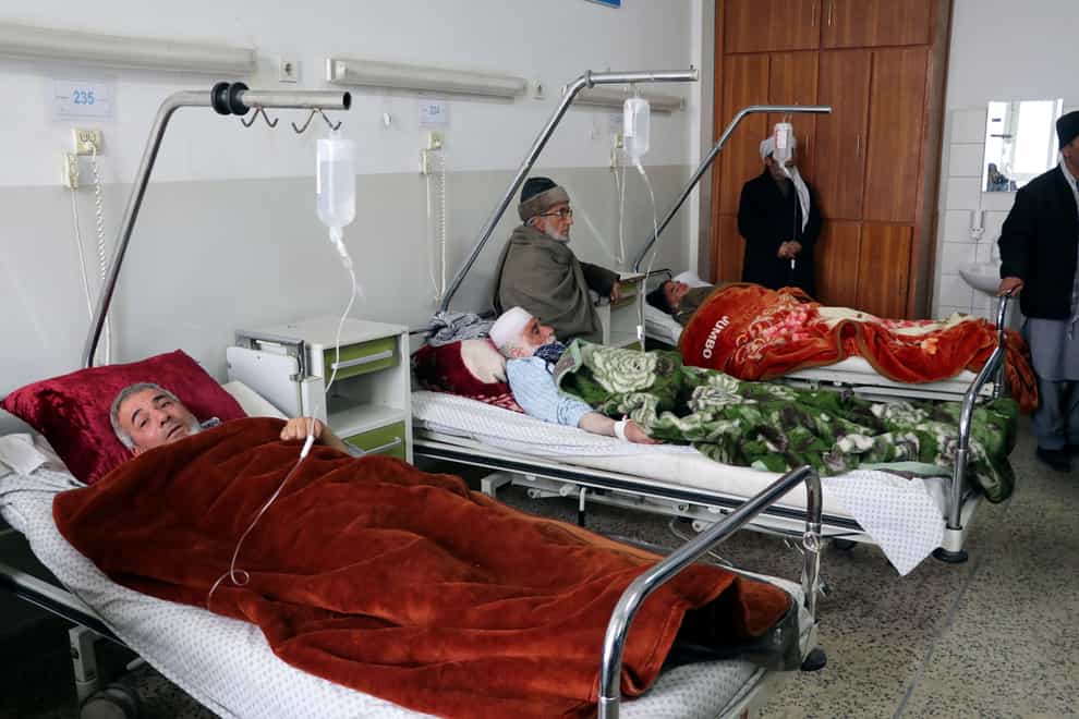The injured are treated in hospital (AP)