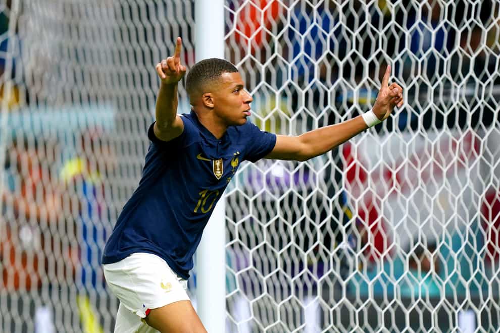 France’s Kylian Mbappe has scored five times at the World Cup in Qatar (Mike Egerton/PA).