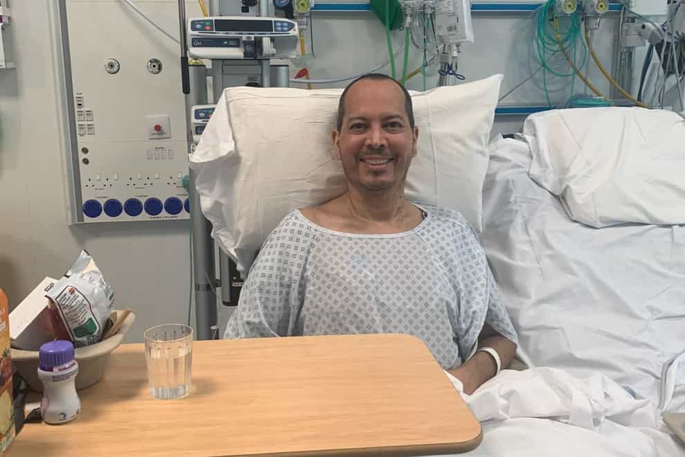 Cesar Franco became the first patient in the UK to receive a double lung transplant after developing complications from a Covid-19 infection (Cesar Franco/PA)
