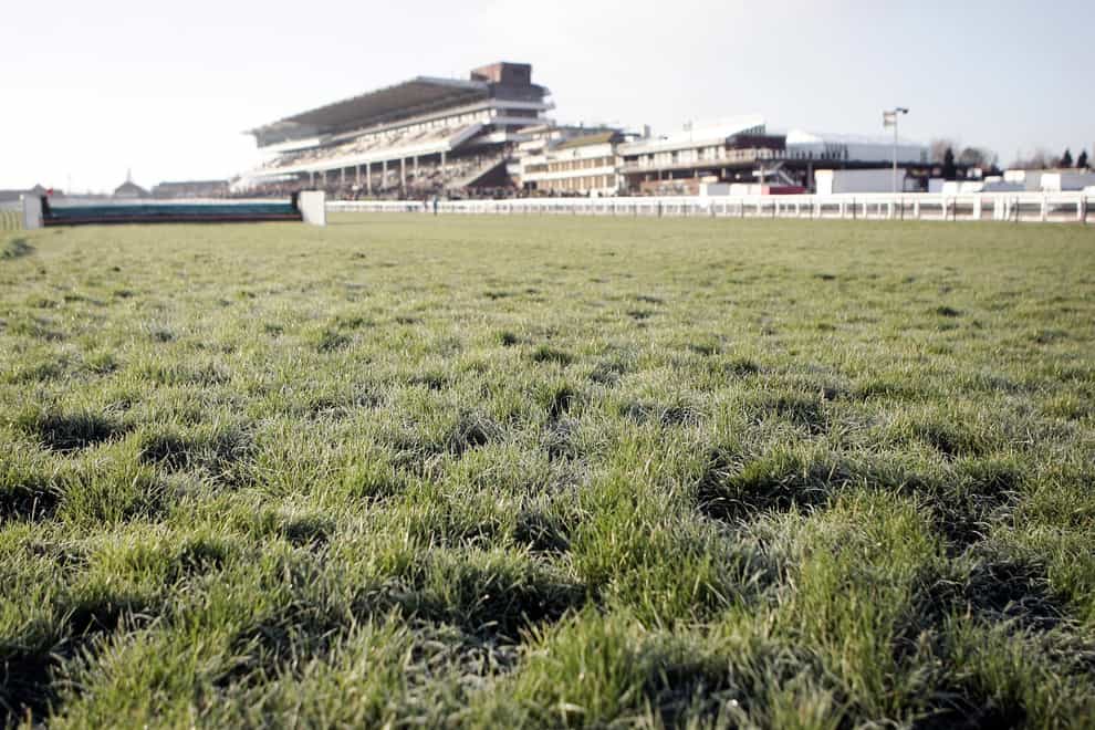 Frost on the ground before the first race at Cheltenham (Patrick McCann/PA)