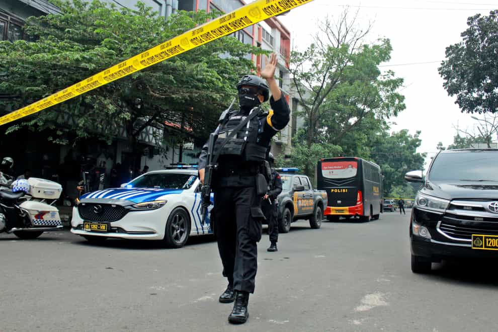A police station where a bomb exploded in Bandung, West Java (AP)