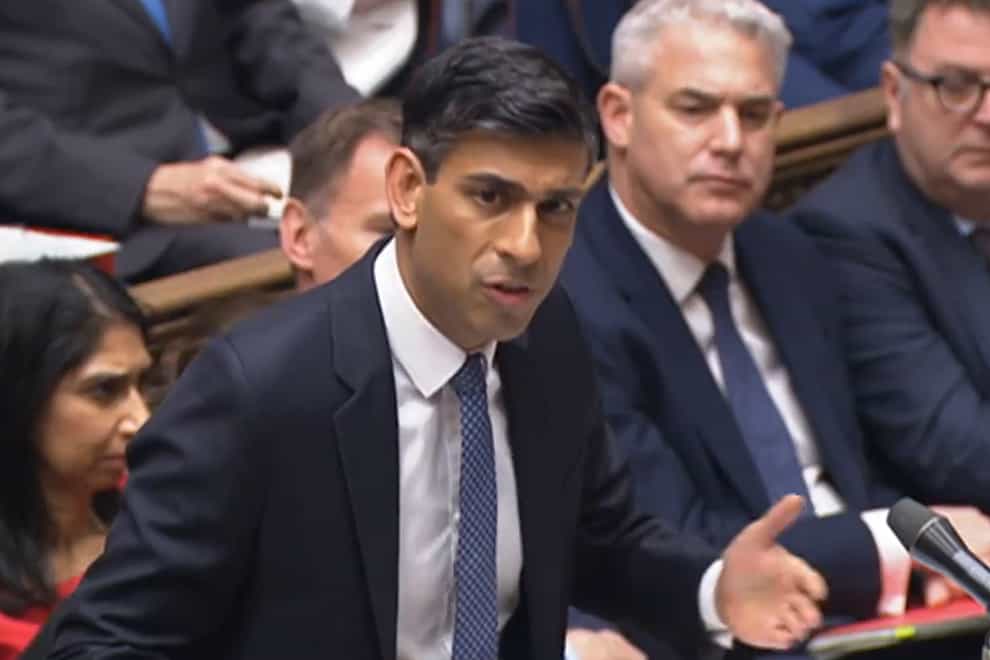 Prime Minister Rishi Sunak speaks during Prime Minister’s Questions (House of Commons/PA)