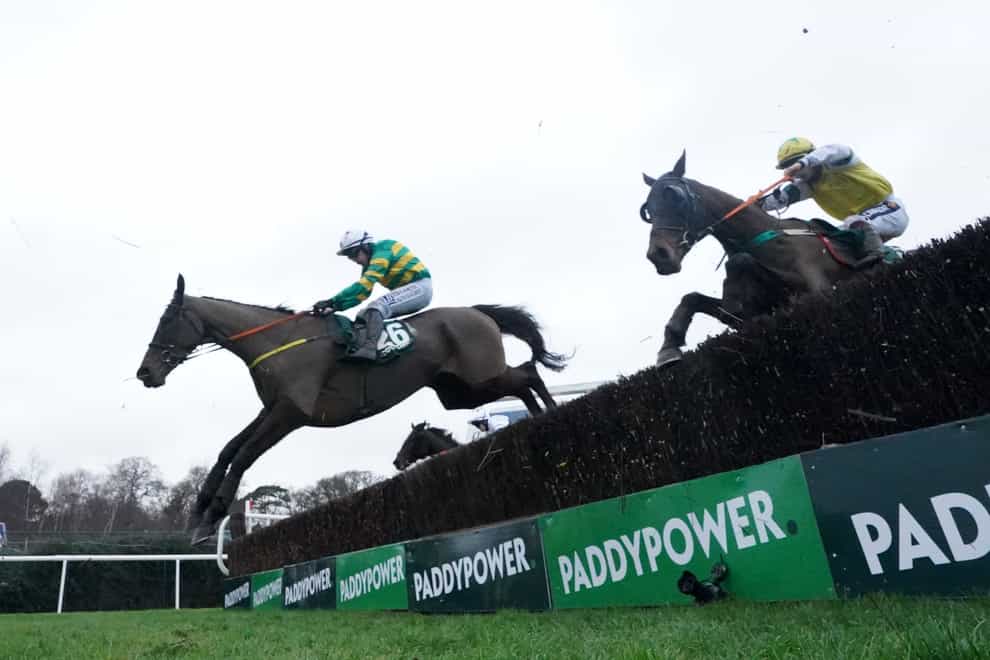 Enjoy D’Allen (right) was a fair third to School Boy Hours (left) in the Paddy Power Chase in 2021 (Niall Carson/PA)