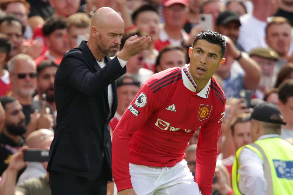 Erik Ten Hag (left) insisted Cristiano Ronaldo did not say he wanted to leave Manchester United (Ian Hodgson/PA)