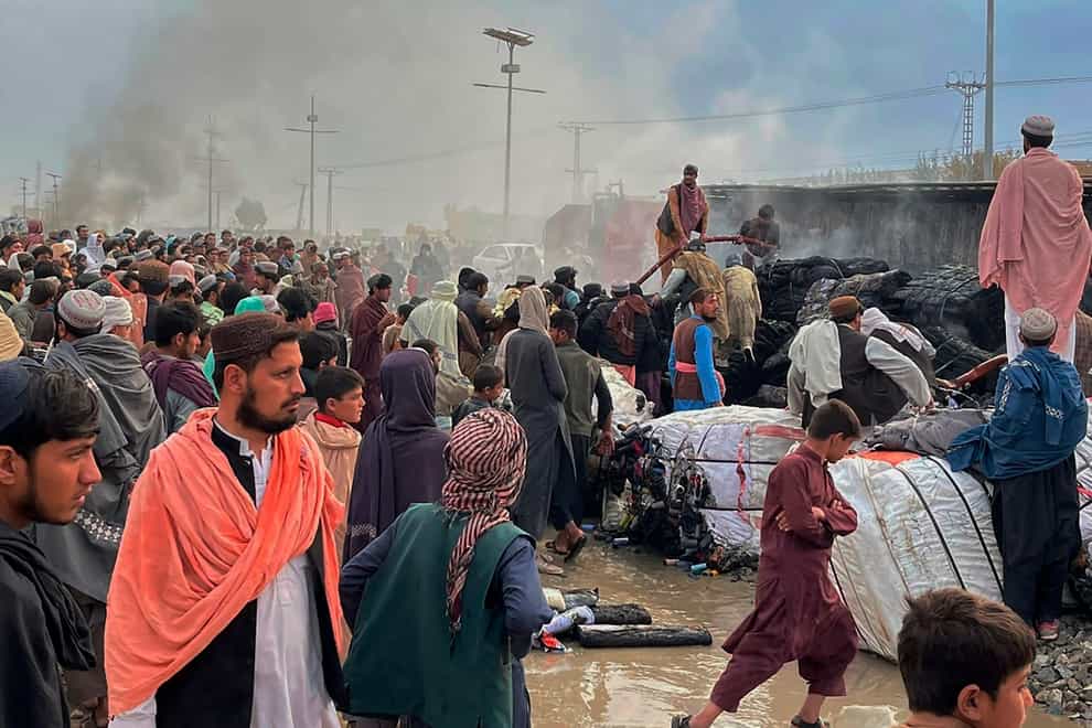Cross-border shelling by Afghan Taliban forces at a Pakistani border town on Sunday killed seven people, Pakistan’s military said (AP)