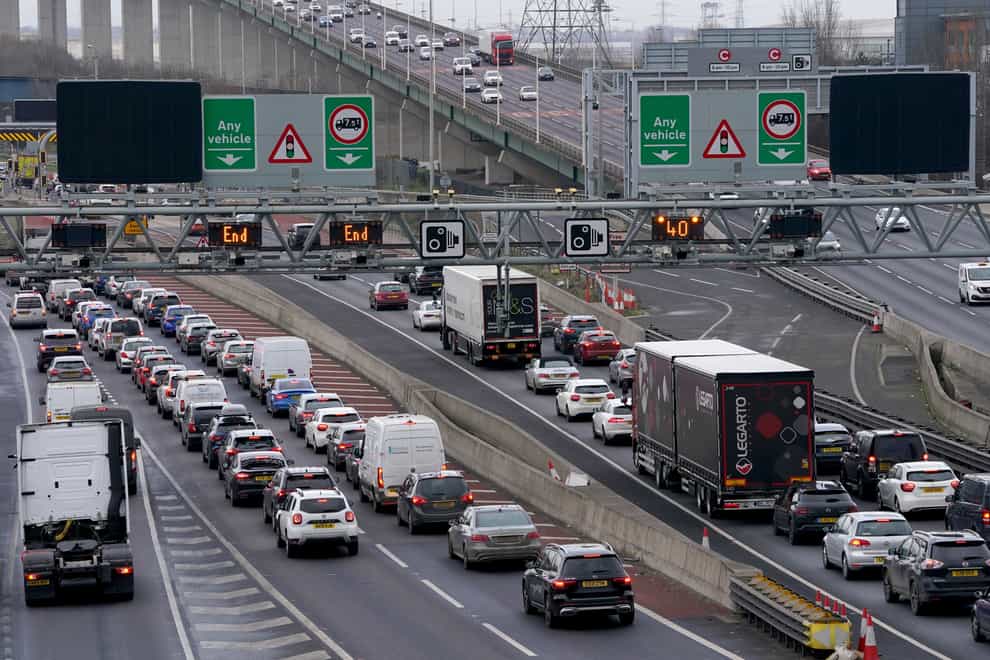 Nearly 900 miles of roadworks on England’s motorways and major A-roads will be removed ahead of the Christmas getaway (Gareth Fuller/PA)