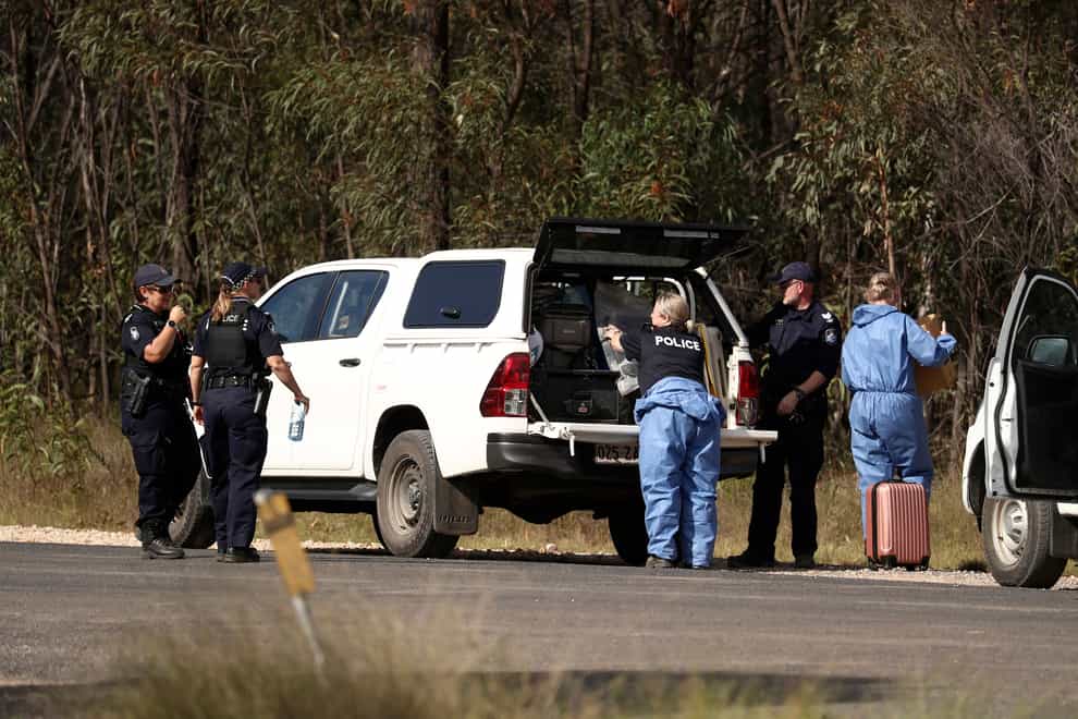 Police work near the scene of a fatal shooting in Wieambilla, Australia (Jason O’Brien/AAP Image/AP)