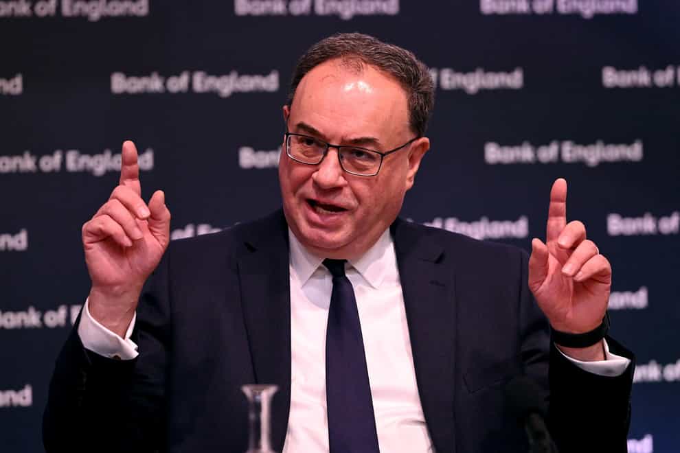 Bank of England Governor Andrew Bailey was among the members of the Monetary Policy Committee who voted for a 0.5 percentage point rise in interest rates (Leon Neal/PA)