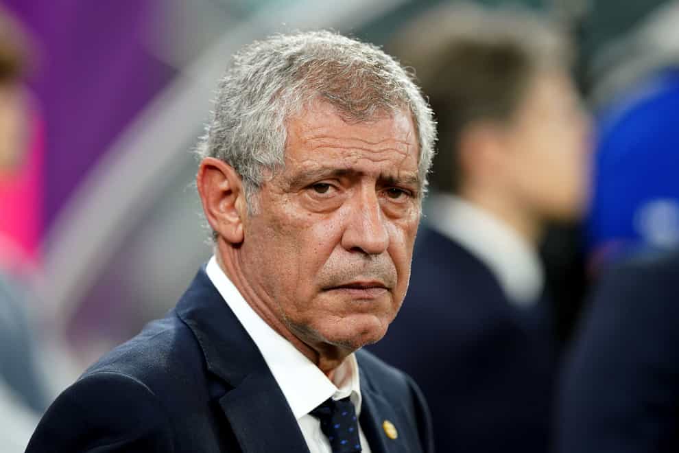 Fernando Santos leaves following defeat in the World Cup quarter-final by Morocco (Mike Egerton/PA)