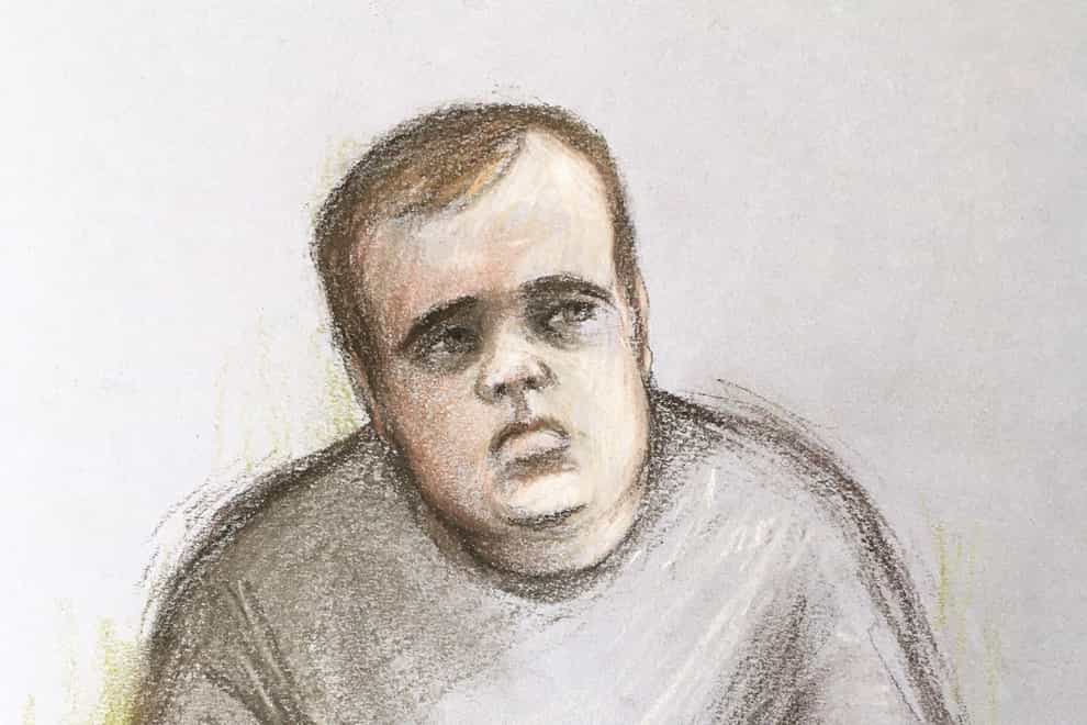 Court artist sketch of Matthew Selby appearing at Mold Crown Court over the death of his 15-year-old sister Amanda (Elizabeth Cook/PA)