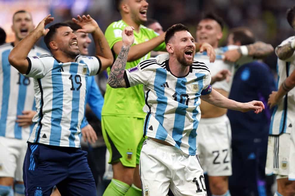 Argentina’s Lionel Messi celebrates victory over France (Mike Egerton/PA)