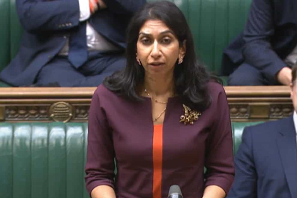 Home Secretary Suella Braverman making a statement to MPs in the House of Commons (House of Commons/PA)