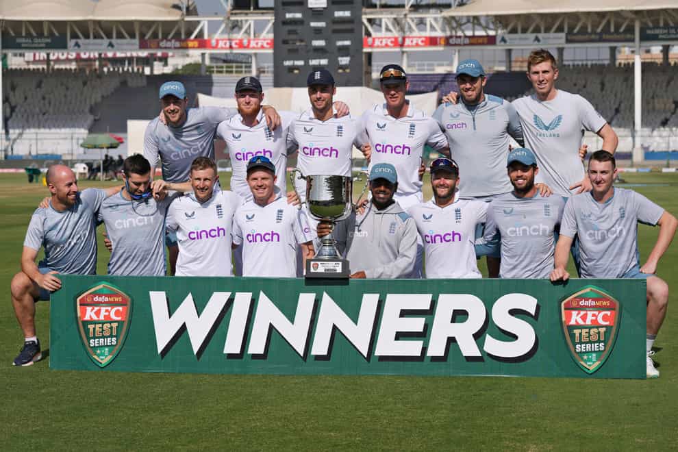 Ben Stokes hailed his side’s historic victory in Pakistan as the most fun he has had in an England shirt (Fareed Khan/AP)