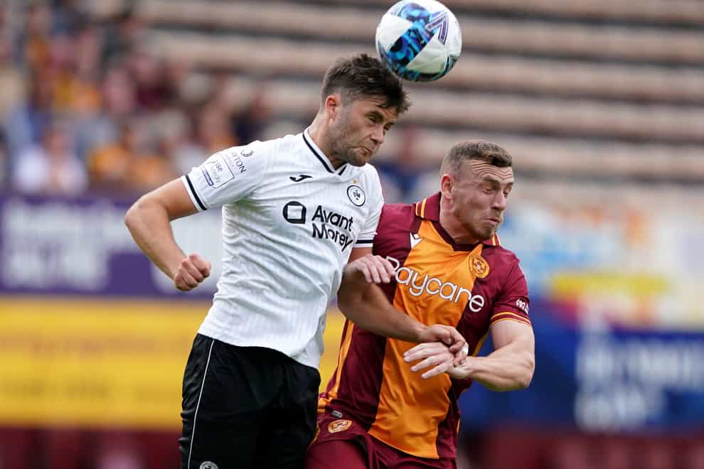 Shane Blaney in action against Motherwell in July (Andrew Milligan/PA)