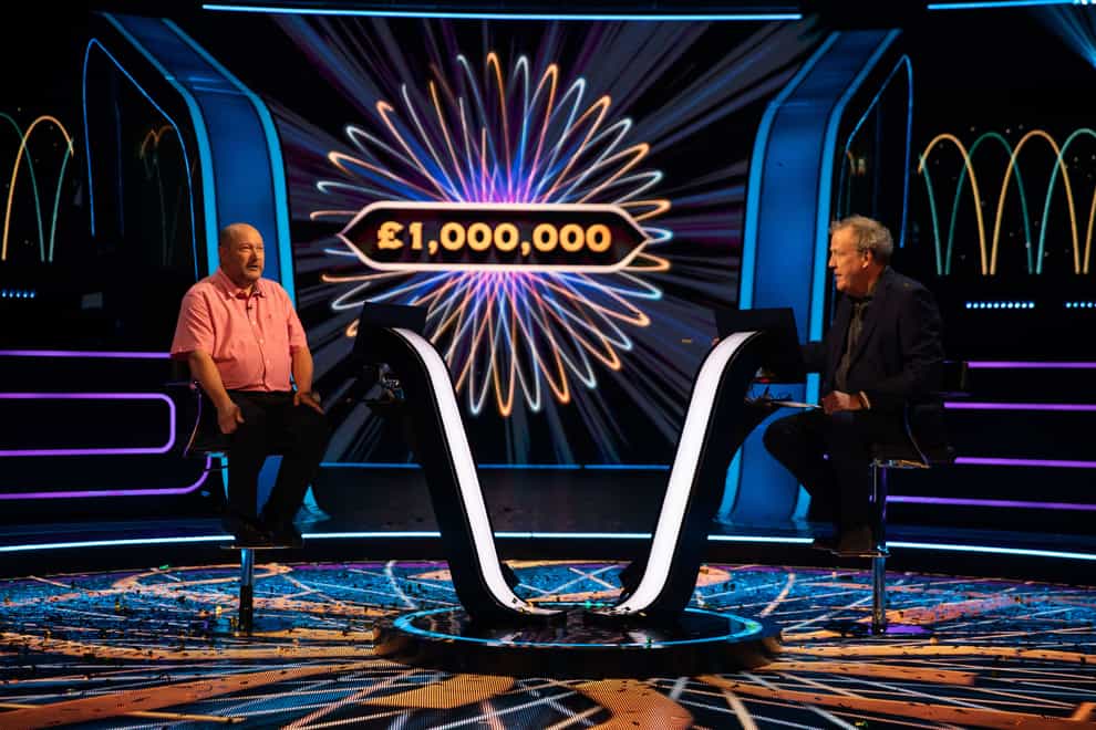 Jeremy Clarkson, right, hosting Who Wants To Be A Millionaire? (Stellify Media/PA)