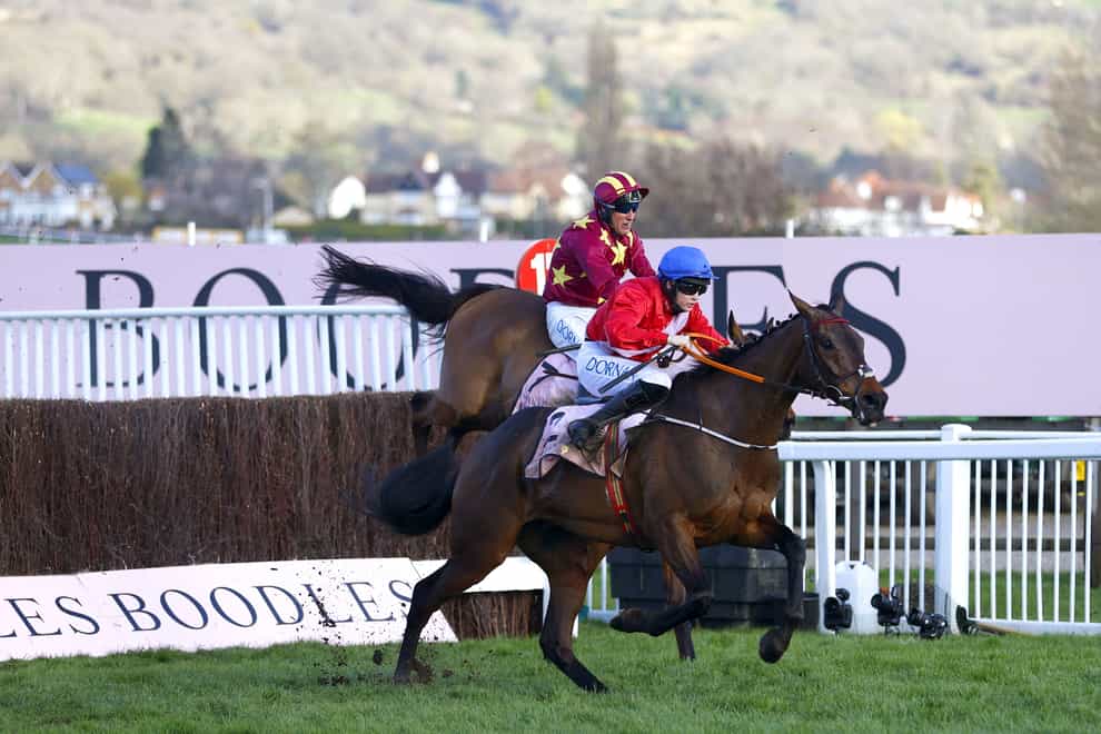 A Plus Tard, here storming to Gold Cup glory in the hands of Rachael Blackmore, could run in the Savills Chase at Leopardstown over the Christmas period (Steven Paston/PA)
