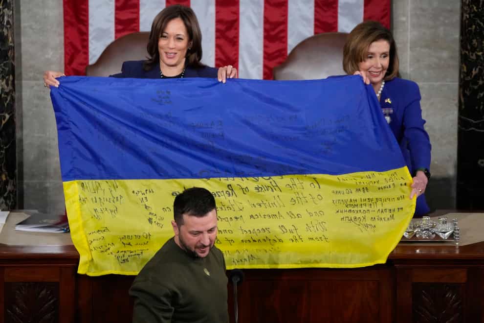 Ukraine’s President Volodymyr Zelensky paid a visit to Washington on Wednesday (Jacquelyn Martin/AP)