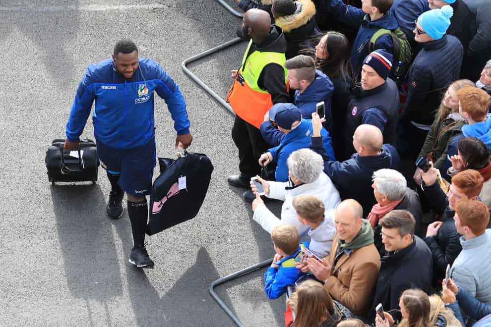 Italy’s Cherif Traore arrives for the Guinness Six Nations match at Twickenham Stadium, London.