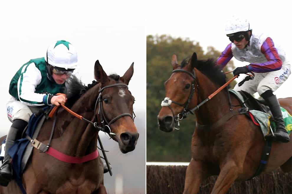 L’Homme Presse (left) and Bravemansgame will clash in the King George VI Chase at Kempton (Nigel French/PA)