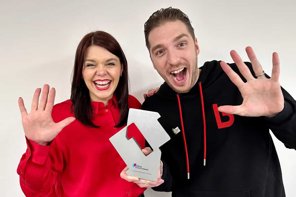 LadBaby celebrate their fifth Official Christmas Number 1 single (OfficialCharts.com/PA)