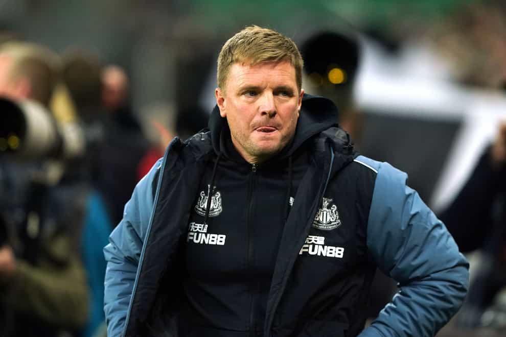 Newcastle head coach Eddie Howe is not allowing himself to look at the Premier League table (Owen Humphreys/PA)