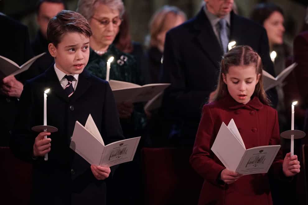 Prince George and Princess Charlotte joined their parents for a royal carol service (Yui Mok/PA)