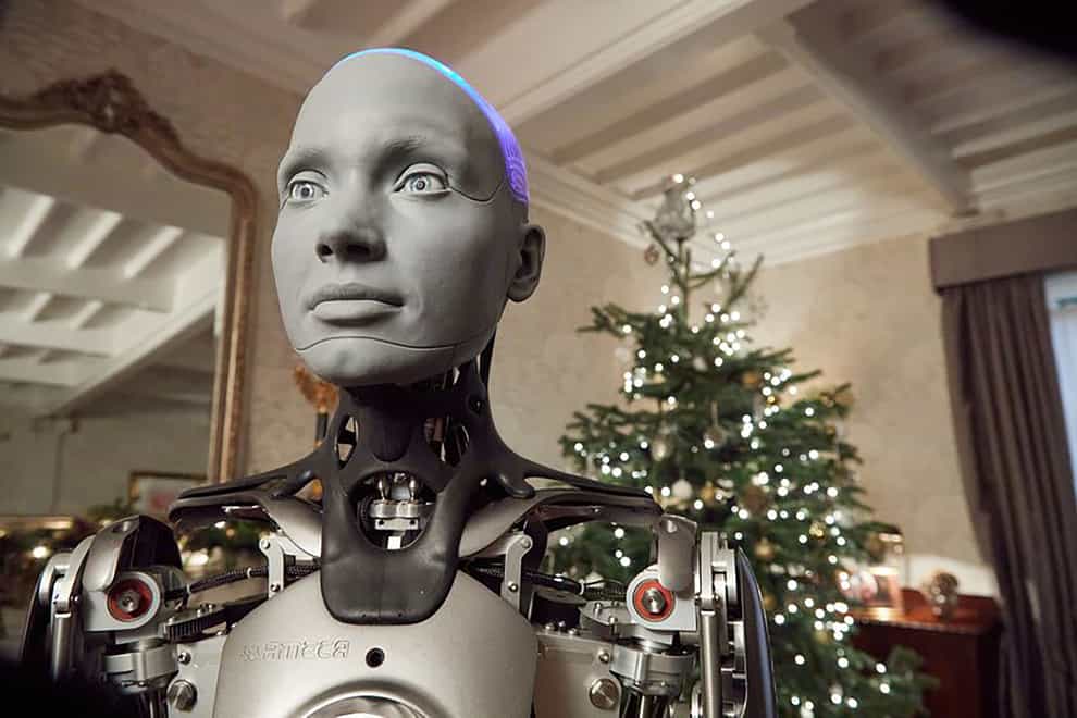 Ameca, one of the world’s most advanced robots, who delivered Channel 4’s alternative Christmas message this year (Richard Ansett/Channel 4/PA)