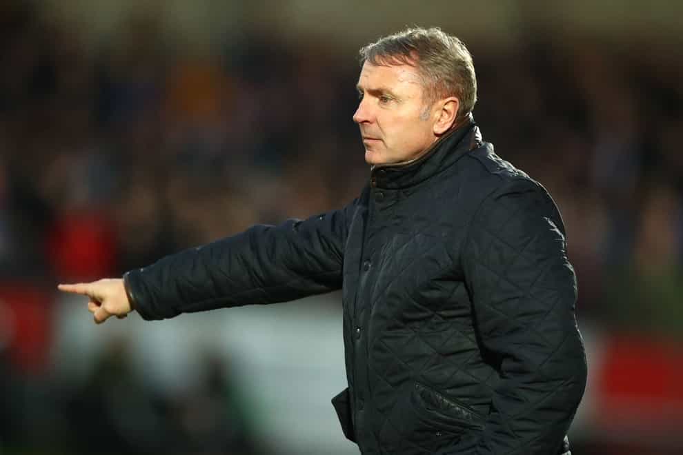 Paul Simpson’s side moved up to fourth in League Two with victory over Bradford (Tim Markland/PA)