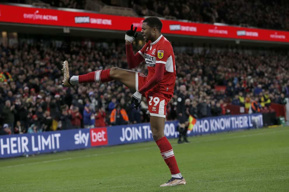 Middlesbrough’s Chuba Akpom scored a hat-trick in the win over Wigan (PA)