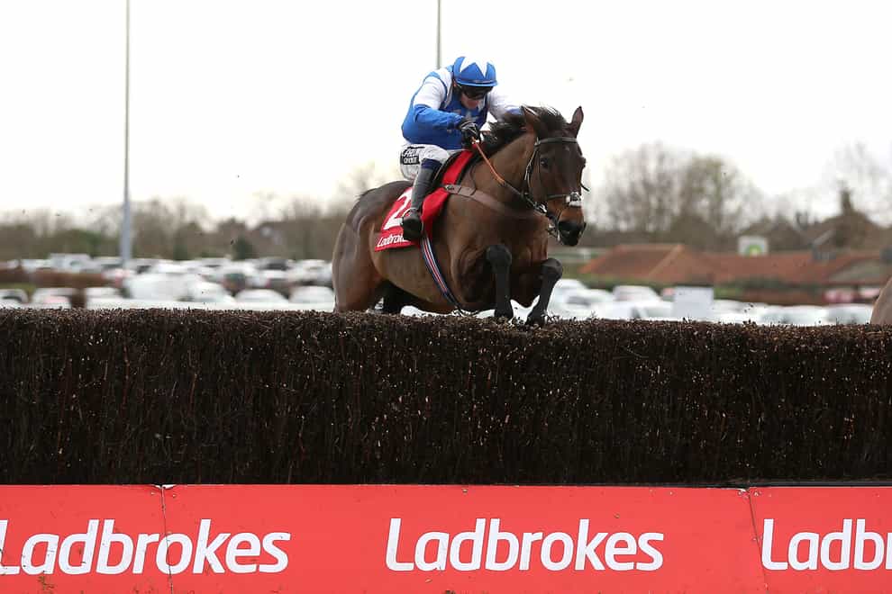 Boothill ridden by jockey J J Burke on their way to winning the Ladbrokes Wayward Lad Novices’ Chase during day two of the Ladbrokes Christmas Festival at Kempton (Nigel French/PA)