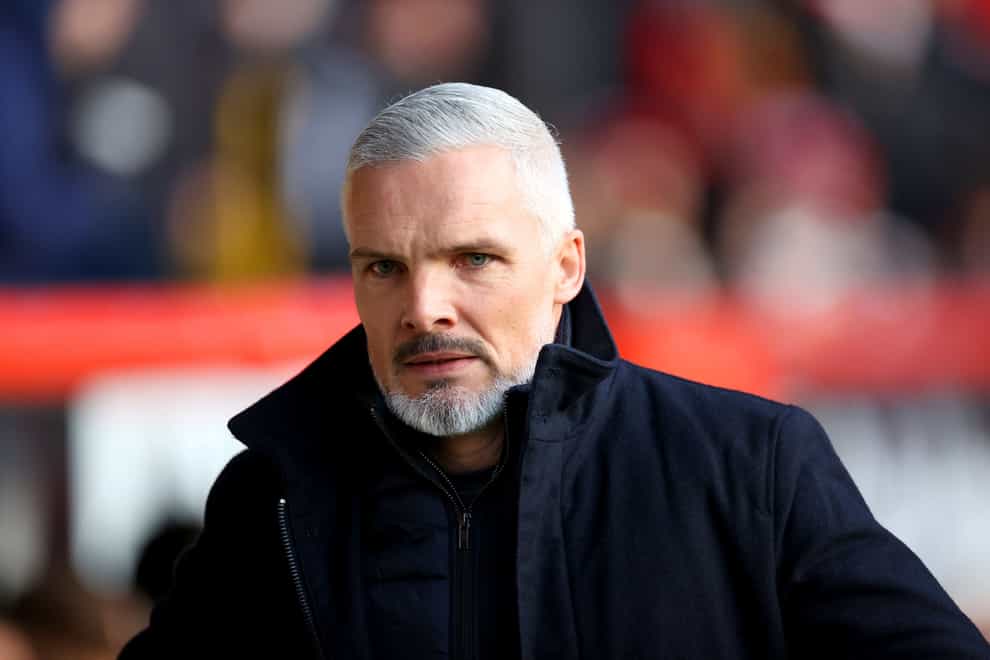 Aberdeen manager Jim Goodwin looking for luck change at Kilmarnock (Steve Welsh/PA)
