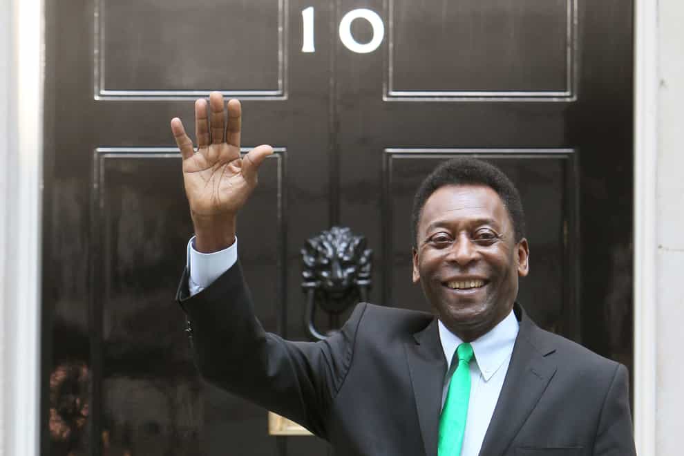 Pele arrives at 10 Downing Street to meet then Prime Minister David Cameron (Dominic Lipinski/PA).