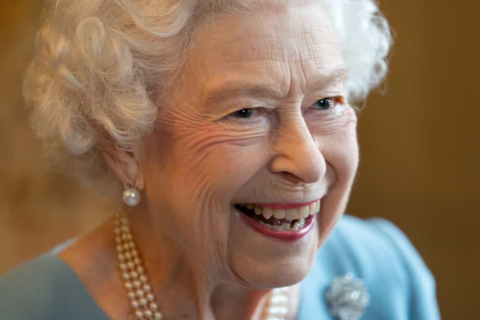 The Queen during a reception in the Ballroom of Sandringham House in February 2022 (Joe Giddens/PA)