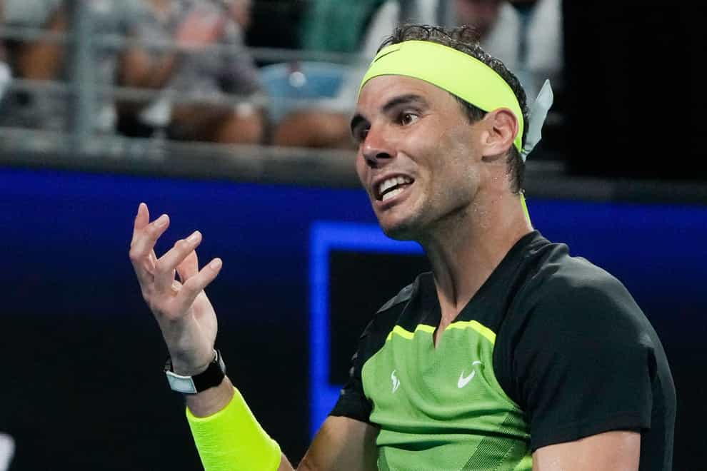 Rafael Nadal looks frustrated during his loss to Alex De Minaur (Mark Baker/AP)