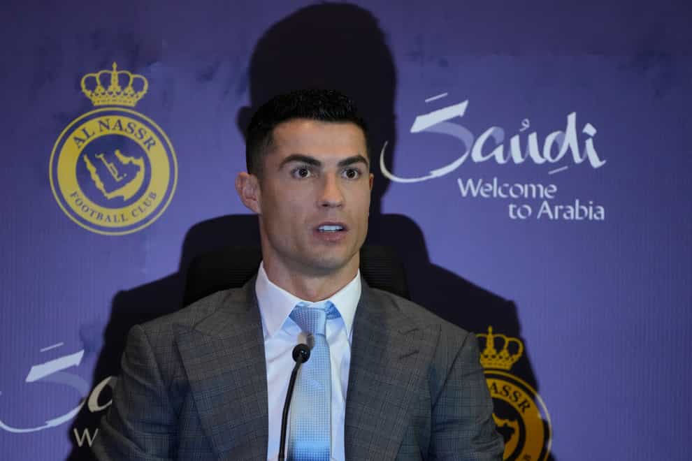 Cristiano Ronaldo has signed a two-and-a-half-year deal with Al Nassr (Amr Nabil/AP)