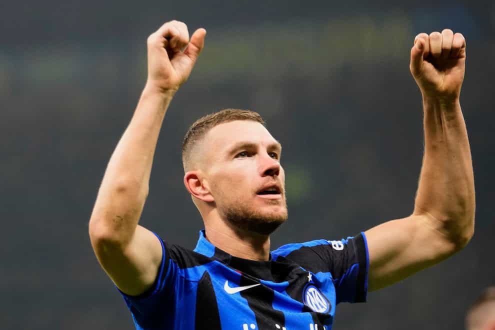 Edin Dzeko grabbed the winner for Inter against Napoli (Luca Bruno/AP)