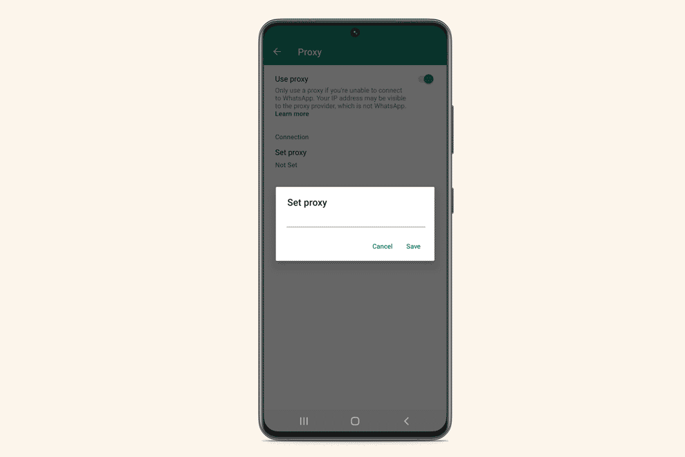 A new feature within WhatsApp’s settings will allow users to enter the name of a proxy server and use it to connect to the internet (WhatsApp)