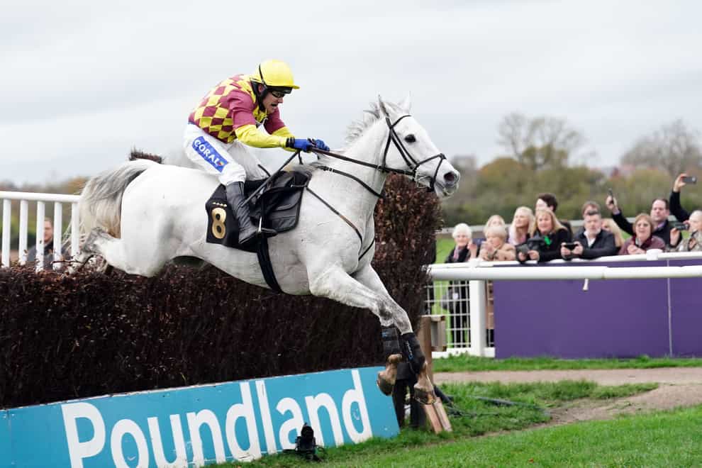 Ramses De Teillee, here ridden by Tom Scudamore on the way to winning the Racing TV Veterans’ Handicap Chase at Warwick, is one of the favourites for the Unibet Veterans’ Handicap Chase at Sandown (David Davies/PA)
