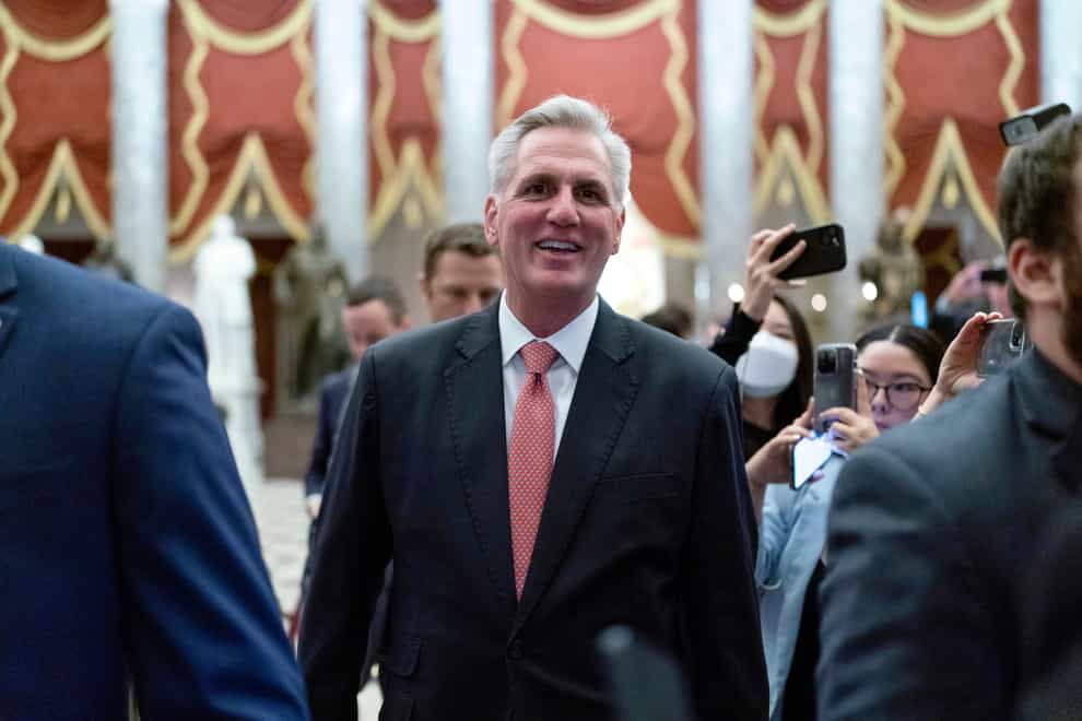 Kevin McCarthy leaves the House floor after the House voted to adjourn for the evening (Jose Luis Magana/AP)