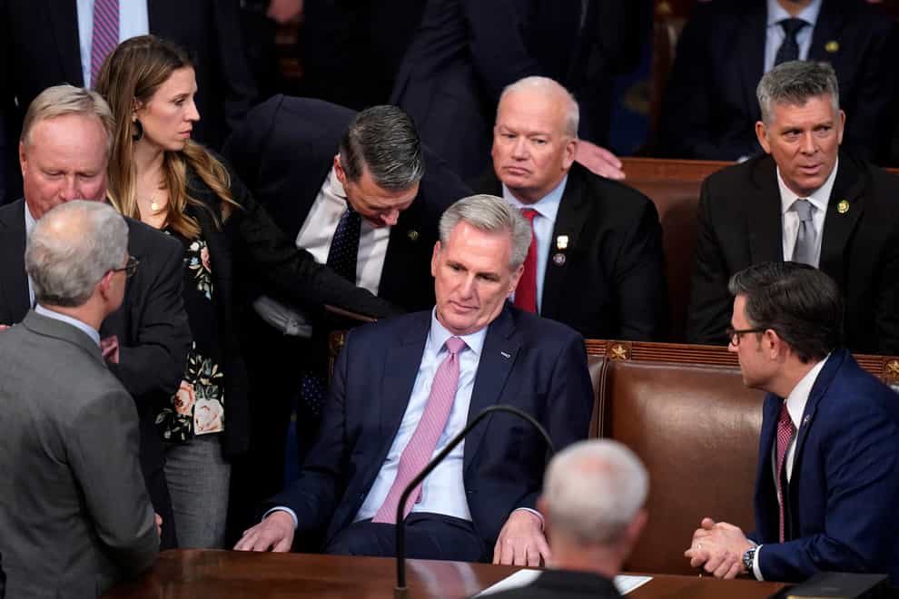 Republican leader Kevin McCarthy edged to the cusp of becoming House speaker late on Friday night but failed a historic 14th vote (Alex Brandon/AP)