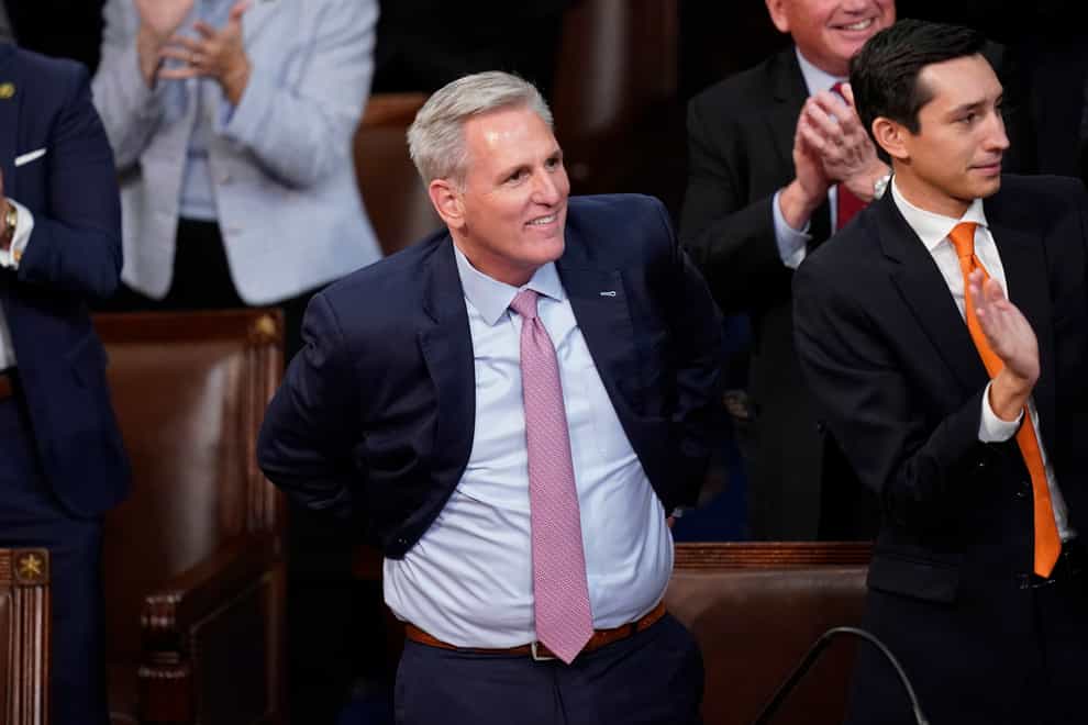 Republican Kevin McCarthy was elected US House speaker in a historic post-midnight 15th ballot early on Saturday, overcoming holdouts from his own ranks (Alex Brandon/AP)