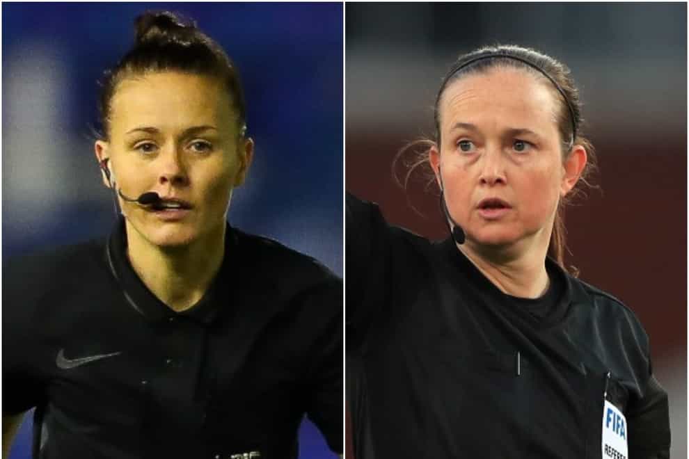 Rebecca Welch (left) and Cheryl Foster have been selected to referee at this summer’s Women’s World Cup (Barrington Coombs/ Mike Egerton/PA)