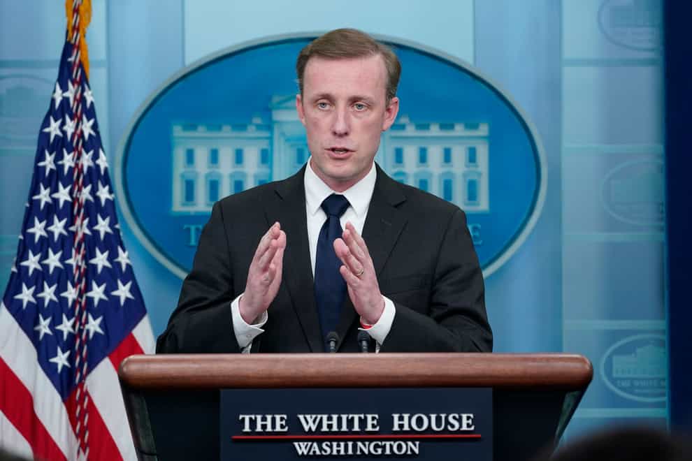 White House national security adviser Jake Sullivan speaks during the daily briefing at the White House in Washington (Susan Walsh/AP)