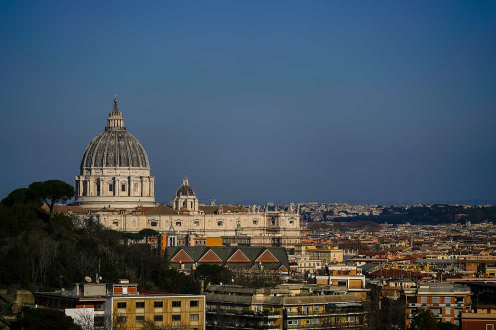 A view of the St Peter’s Basilica at The Vatican and Rome’s skyline (Andrew Medichini/AP)