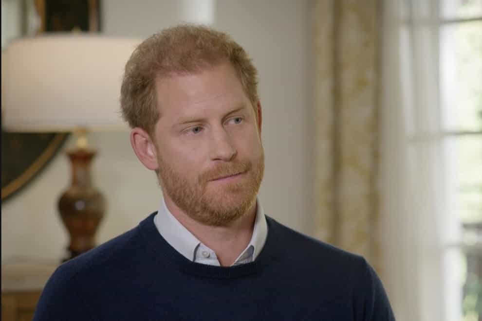The Duke of Sussex during an interview with ITV’s Tom Bradby in California (PA)