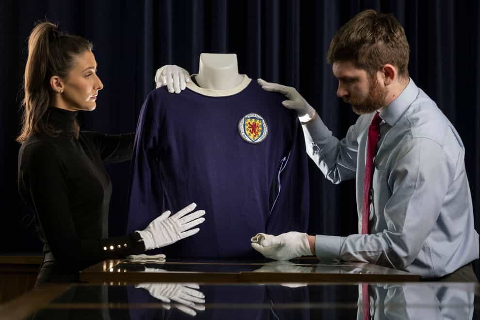 The jersey was worn by Jim Baxter during Scotland’s famous 1967 win over England at Wembley (Chris James/PA)