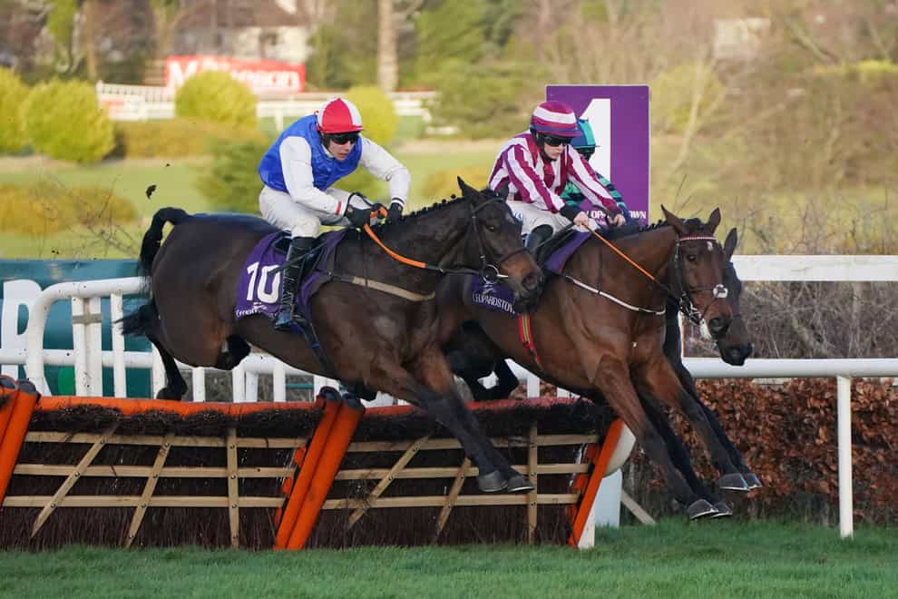 Green Glory, here ridden by jockey Philip Byrnes (left) when winning at Leopardstown, is having issues with his ferry crossing ahead of the Coral Lanzarote Handicap Hurdle (Niall Carson/PA)