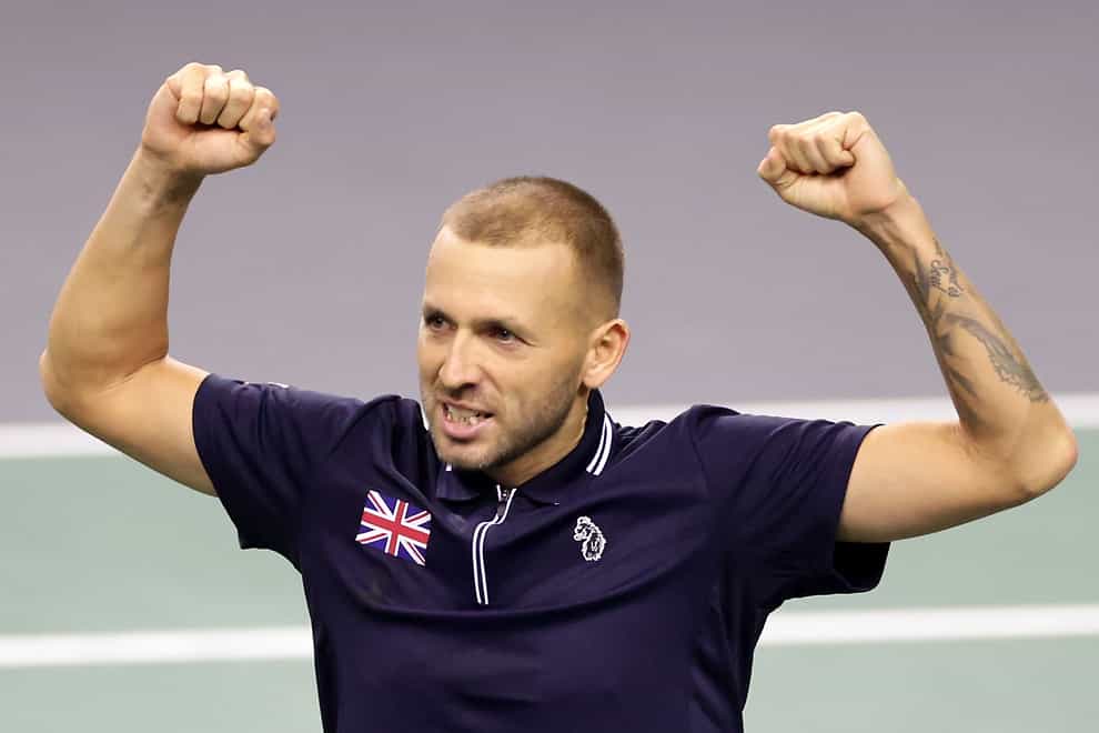 Dan Evans playing in Davis Cup for Great Britain in Glasgow in September (Steve Welsh/PA)