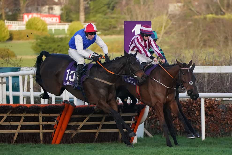Green Glory, here winning at Leopardstown over the Christmas period, looks to follow up in the Coral Lanzarote Handicap Hurdle (Niall Carson/PA)